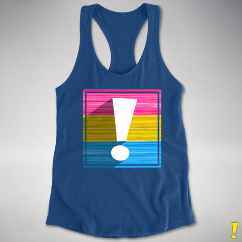 Pansexual Pride Flag Exclamation Point Racerback Tank